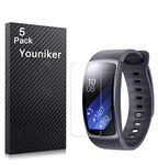 Youniker 5 Pack for Samsung Gear Fit 2 Screen Protectors Film for Samsung Gear Fit2 Smart Watch Screen Protector Foils Crystal Clear HD Anti-Scratch Anti-Fingerprint