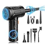 Compressed air Duster, 3 Gear Electric air Duster Cordless air Blower for Computer Keyboard Cleaner Kit 110000RPM, 7600mAh Rechargeable Dust Remover with LED Light for PC/Car/Office