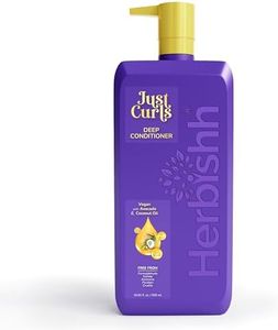 Herbishh Just Curls Deep Conditioner for Curly Hair, Avocado & Coconut Oil, Vegan, 500ml, Curlfaction Deep Conditioner for Curly Hair & Deep Hair Conditioner for Dry Damaged, Detangler, Wavy Hair