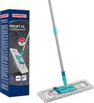 Leifheit Profi Mop XL Cotton Plus Flat Mop with 146 cm Handle to , 42 cm Large Flat Floor Mop Head, 360° Universal Joint for Easy Steering, Highly Absorbent, Mop for Stone and Tile Floors