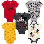 Disney Pixar Toy Story Baby Boy 5 Pack Bodysuit Buzz Lightyear Woody Rex Slinky Dog, Mickey Mouse, 3-6 Meses