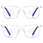 ENRICO Bluno Computer Blue Light Blocking Glasses (Pack of 2) | Anti Glare Blue Light Filter Glasses for Eye Protection from Laptop/Mobile Screen | Zero Power Reading Glasses for Men & Women