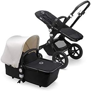 Bugaboo Cameleon 3 Plus: Versatile 2-in-1 Pushchair with Swivel Handlebar for a Comfortable Ride, Carrycot 0-4 Years, Black Chassis & Grey Mottled Sun Canopy