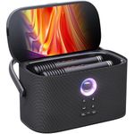 Ikarao Portable Karaoke Machine for Adults, Built-in Lyrics Display and Screen, 2 Self-Charging Wireless Microphones, Karaoke App, 140W Speaker, Connects to TV for Party Birthday Outdoor (Shell S2)