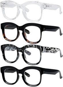 Eyekepper 4 Packing Large Frame Glasses for Women Reading - Oversize Reading Eyeglasses Readers +2.00