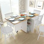 Studio Kook Abba Engineered Wood 6 Seater Folding Dining Table (White) - 29.13 X 58.26 X 29.5 Inch