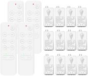 NineLeaf Timer Light Switch, Wireless Switches for Lights, Countdown Timer Switch for Bathroom Fans and Lights, No Wiring, No Interference, 500FT Range Waterproof, Pre-Programmed, 4 Remote 12 Receiver