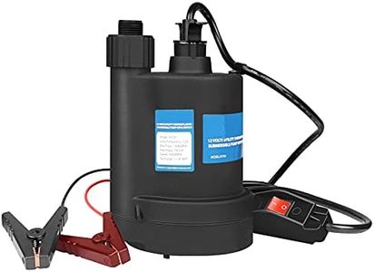 Water Pump Submersible Pump DC 12V Sump Pump 1500 GPH Utility Pump With Switch-Black