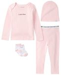 Calvin Klein Organic Baby Essentials 4 Piece Essentials Set, Rosewater, 18M