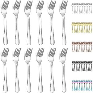 Evanda Dessert Forks 12 Pieces, Stainless Steel Pastry Forks Set, Fruit Forks, Mini Cake Forks, Appetizer Forks for Home, Wedding, Party, Cafe, Restaurant, Dishwasher Safe.