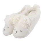 Ladies Cute Memory Foam Slippers Cartoon Sheep Slippers Furry Thicken Plush Lining Socks Slipper with Pompoms Indoor Anti-slip Ankle Bootie Thermal Mute Floor Slippers Soft Fluffy Plush Bedroom Shoes