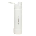 Briiton Aurum S White Stainless Steel Water Bottle | Copper Coated Vacuum Insulation | Powder Coated | Secure Grip | Leakproof Easy Pour Cap | Hot & Cold Thermos | Aqua Hydro| 750ml