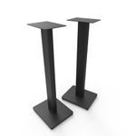 Kanto ST28 28” Universal Floor Speaker Stands for Bookshelf Speakers up to 30 lbs | Improved Sound | Hidden Cable Management | Timeless Design, | Pair | Black Steel w/Black MDF Base