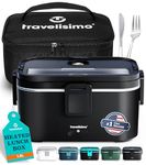 TRAVELISIMO Electric Lunch Box 80 W Thermal Lunch Box for Food Hot, 1.8 L Heat Box 3-in-1 Food Warmer, Warming Box for Food 12 V/24 V/220 V, for Work, Car, Truck Lunch Box, Electric, Heat Box