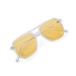 Noir Gaze Transparent Yellow Shades Helpful For Night Driving Also UV Protected Along With 2 Metal Dots, face Of the Sunglass Which Come Look More Designer And Stylish Shades