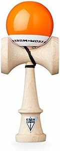 KROM - Kendama Toy POP LOL Orange - High Wood Quality - Extra Strong - for Beginner and Pro - Gift Pack : Extra String + Stickers