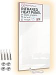 Infrared Wall Heater Panel Glass White 800W Electric Radiant Heat Panel 24x47in. Energy Efficient Space Heater, Wall Mounted Infrared Heater for Indoor Use, Silent Heating Panel for Bathroom, Bedroom