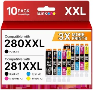 E-Z Ink Compatible Ink Cartridge Replacement for Canon 280 281 PGI-280XXL CLI-281XXL Compatible with PIXMA TR7520 TR8520 TS6120 TS6220 TS6320 TS8120 TS9120 TS9521C TS702 Printer (10 Pack)