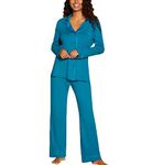 Cosabella Women's Bella Long Sleeve PJ Set, Udaipur Blue, X-Small