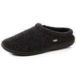 Acorn Men’s Digby Gore Slip-On Hoodback Slippers with Berber Lining, Rubber Sole and Italian Knit Upper, Black Tweed, SM (US Men's 7.5-8.5) M