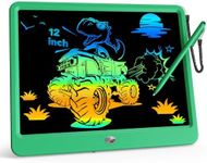 KOKODI 12 Inch LCD Writing Tablet with Anti-Lost Stylus Erasable Doodle Board Colorful Toddler Drawing Pad Car Travel School Games Toys for 3 4 5 6 7 8 Kids Birthday Gift for Girls Boys Adults Green