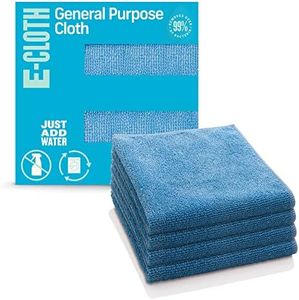 E-Cloth Microfiber Cloth, World's Leading Premium Microfiber Cleaning Cloth, Twice as Durable as Competition, 1 Year Guarantee, Ideal for Kitchen, Countertops, Sinks, and Bathrooms, Blue, 4 Pack