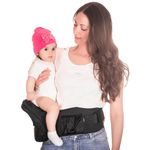 Mom's Choice Award Winner - CozyOne CPC-Certified Baby Hip Carrier, Adjustable Waistband with Abdominal Support Design & Various Pockets for Newborns & Toddlers 8-44 lbs Carrier (Black)