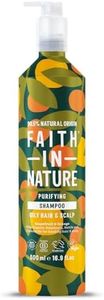 Faith In Nature 500ml Metal Bottle Natural Grapefruit & Orange Shampoo, Purifying for Oily Hair & Scalp, Vegan & Cruelty Free, No SLS, Silicones or Parbens