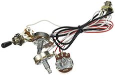 Kmise MI0318 Guitar Wiring Harness 2 Volume 1 Tone Potentiometers 500K 3 Way Toggle Switch Chrome