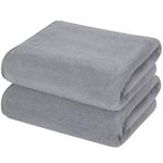 KinHwa Microfiber Bath Towel 27x55inch 2 Pack Bathroom Towels, Absorbent Shower Towel Set,Quick Dry Soft Bath Sheets for Spa, Swimming, Pool-Gray