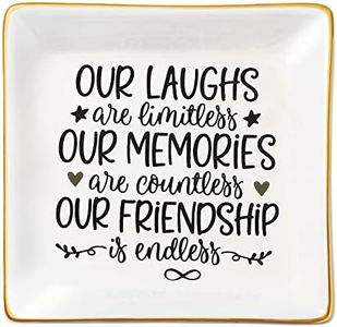 JoycuFF Friendship Gifts for Women Friends Ceramic Trinket Dish Tray Ring Earring Holders Unique Birthday Thanksgiving Day Mother's Day Christmas Gifts for Her