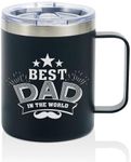 Dad Gifts Coffee Mug Stainless Steel, Father Presents from Daughter Son for Father's Day Birthday Christmas, Travel Mug with Lid, 12oz/350ml - Best Dad in The World