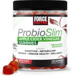 Force Factor ProbioSlim Apple Cider Vinegar Gummies with Organic Apple Cider Vinegar and LactoSpore Probiotics and Prebiotics to Support Digesetion, Weight Management, and Immune Health, 120 Gummies