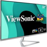 ViewSonic VX3276-2K-MHD 32 Inch Frameless Widescreen IPS 1440p Monitor with HDMI DisplayPort and Mini DisplayPort