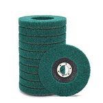 SI FANG 10Pcs 5" Nylon Fiber Flap Disc Abrasive Grinding Disc Scouring Pad Polishing Buffing Wheel, 7/8" Hole Angle Grinder Sanding Grinding Disc, Metal Wood Polishing & Wire Drawing(180 Grit-Green)