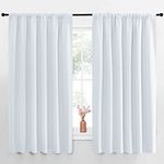 NICETOWN Bedroom Window Curtain Panels - Window Treatment Thermal Insulated Rod Pocket Room Darkening Curtains/Drapes for Patio Door (Greyish White, 2 Panels, 70 by 63)