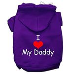 Mirage Pet Products I Love My Daddy Screen Print Pet Hoodies, Purple, X-Large