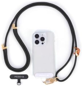 Project-cb Cell Phone Lanyard 1,Phone Tether Tab 2,Phone Crossbody Strap,Lanyards for Around the Neck,Adjustable Phone Strap(Black-G)