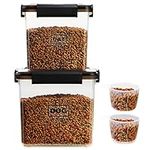 Dog Food Storage Container, 2-Pack Airtight Sealed Pet Food Container with Lid & Measuring Scoop, Travel Portable Handle for Dog Treats, Dry Food, Kitchen Container(8.5+4.3QT)