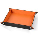 Valet Tray for Men Women, Vanity Trays Catchall Tray for Dresser Top Desk Storage Bedside, Travel PU Leather Tray Jewelry Key Phone Coin Change Watches and Candy Holder Sundries Entryway Tray