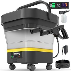 Portable Cordless Pressure Washer with Tank: 1200 PSI Foldable Power Washer – 3.4 Gal Tank, 7-Level Adjustable Sprayer & 360° Nozzle – Compact Electric Cleaner for Car, Garden, Patio, Camping