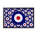 L&S PRINTS Mod Target Blue White & Red Design - Door Mat - 60cm x 40cm