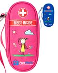 PracMedic Bags Epipen Carry Case Kids- Insulated, Holds 2 Epi Pens or Auvi Q, Antihistamine. Inhaler, Nasal Spray, Eye Drops, Allergy Medicine- Medical Carrying Case for Emergencies- Updated (Pink)