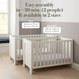 Tutti Bambini Alba 3-in-1 Cot Bed – White Convertible Baby Crib