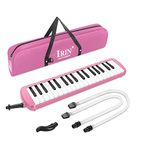 Flexzion Melodica Instrument 37 Keys Air Keyboard Piano for Kids and Adults, Beginner-Friendly Blow Keyboard Wind Instrument, Portable Keyboard Harmonium Instrument (Pink)