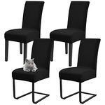 Dining Chair Covers, Dining Chair Covers Set of 4,Stretch Dining Chair Slipcovers Protector, Spandex Seat Covers,Removable Washable Slipcovers ​for Hotel, Restaurant,Dining Room,Banquet(Black)