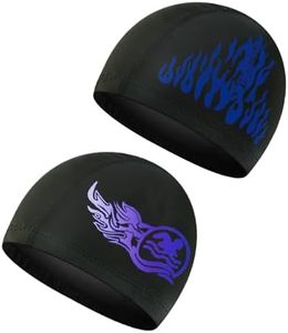 2 Piezas Gorros De Natación para Hombres Y Mujeres,Elástico Sombreros de Natación Gorros De Natación Unisex para Adultos Y Niños,Gorros De Natación Elásticos Gorro de Baño para SPA