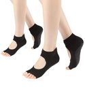 Panda Bros 2PCS Yoga Socks for Women, Toeless Non Slip Skid Grip Sock - Sports, Barre, Ballet, Dance