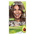 Garnier Nutrisse Ultra Crème, Permanent Hair Dye, 100% Grey Coverage, Vegan Formula, Nourished Hair, Long-Lasting Rich Colour, 610 Light Ash Brown, 1 Application, Packaging May Vary