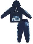 Clothe Funn Boys Winter Tracksuit, Hood Jacket & Track Pant Set (15-16 Years, Boys Hood Jacket With Track Pant, Navy Military)